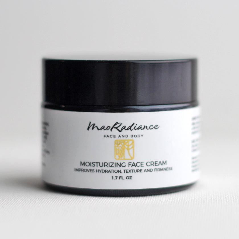 Glass jar of face cream for aging skin and mature skin that is part of a natural anti age skin care line made with all natural skin care ingredients